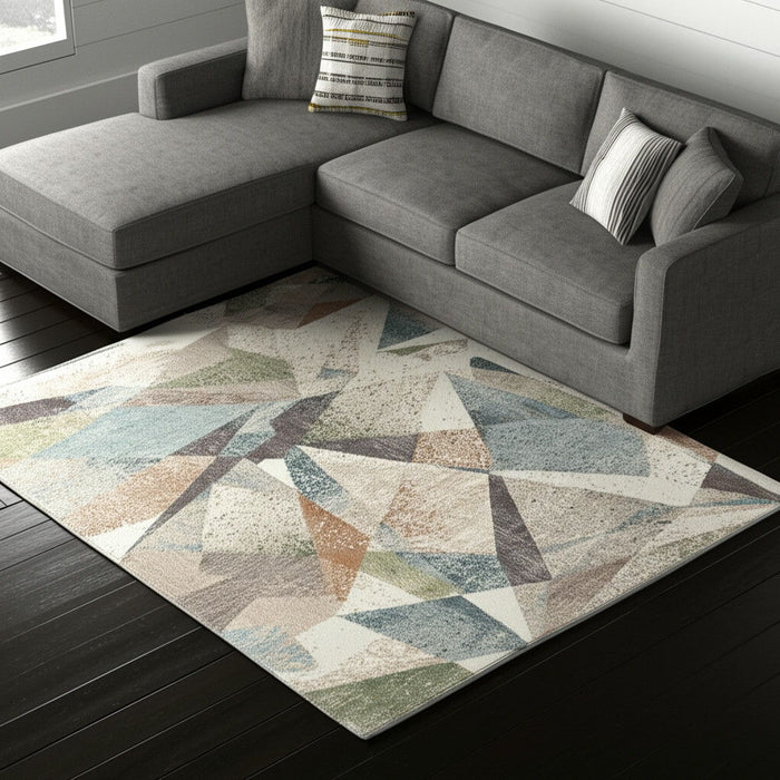 12' X 15' Bohemian Checke Area Rug - Ivory