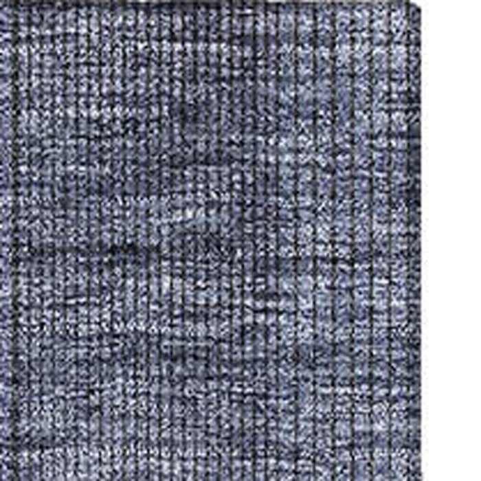 10' X 14' Striped Washable Area Rug With UV Protection - Navy Blue And Gray