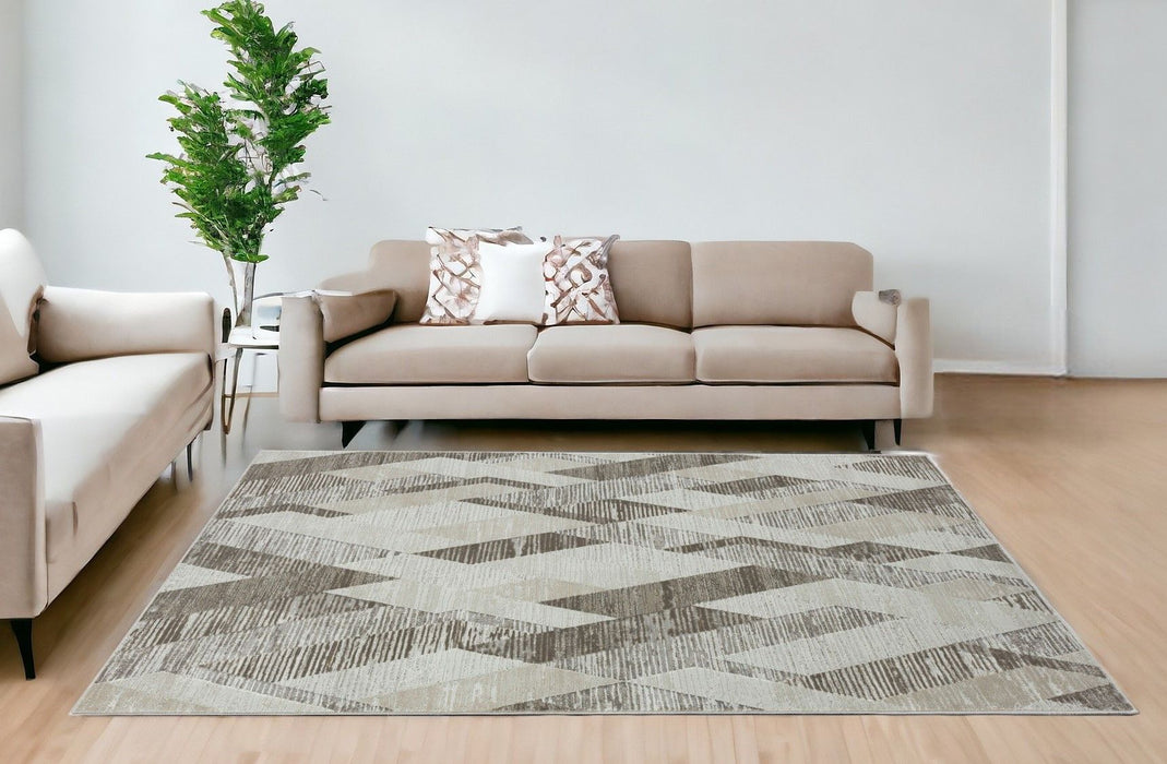 9' x 11.8' Geometric Area Rug - Gray
