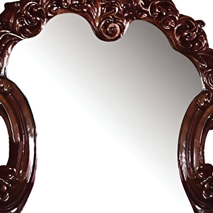 45" Crowned Top Solid Framed Mounted Dresser Mirror - Brown