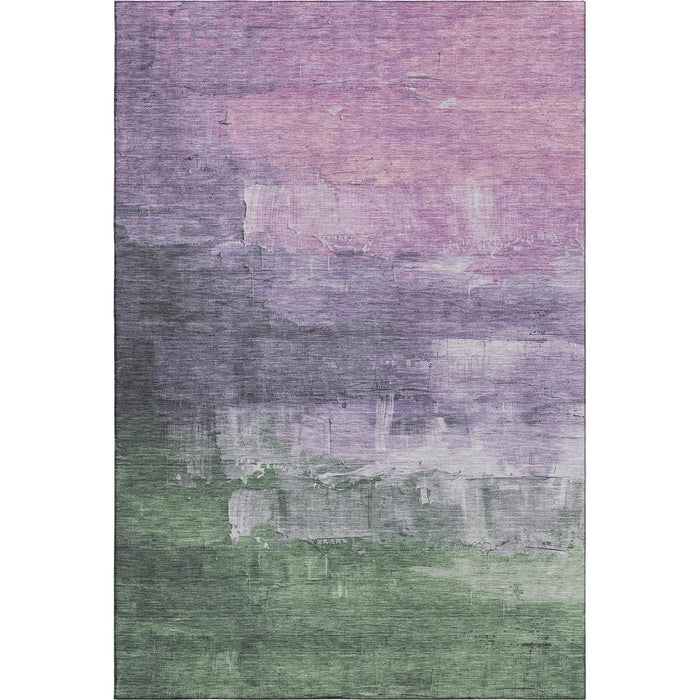 10' X 14' Abstract Washable Area Rug With UV Protection (693918) - Lavender / Green