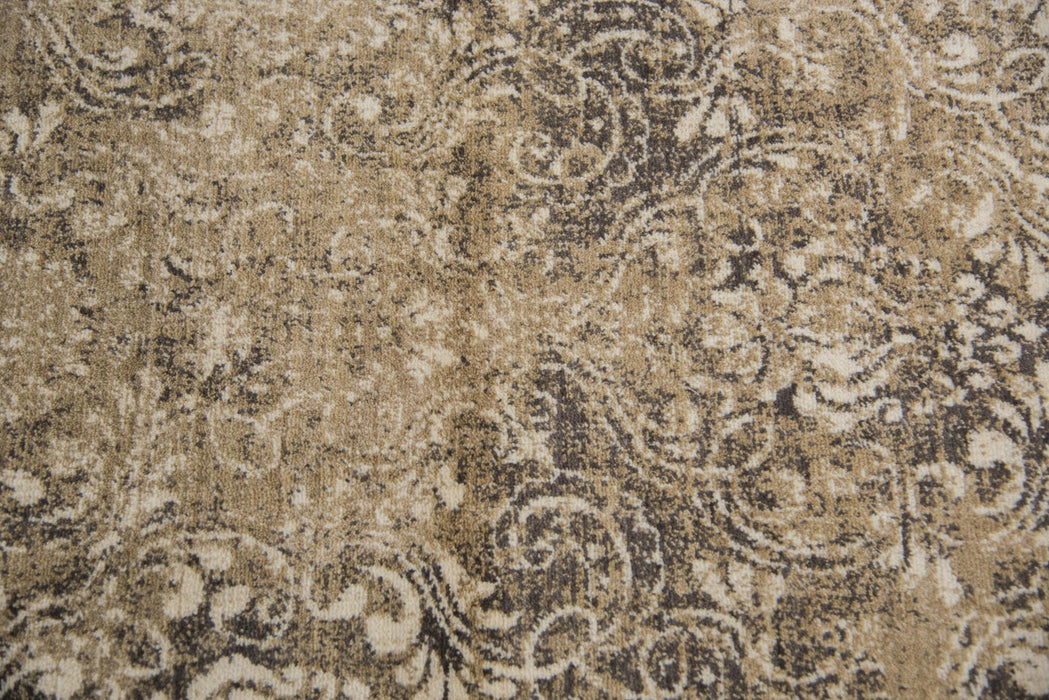 8' X 10' New Zealand Lambs Wool Damask Hand Carved Handmade Area Rug (747463) - Gold / Beige / Ivory