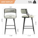 Set of two Giga counter height bar stools with powder-coated bases and footrests, featuring sleek, modern design.