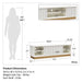 Giga Rene white scalloped TV stand for TVs up to 65 inches, with a stylish modern design and open shelf storage.