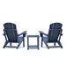 Navy blue Giga outdoor folding Adirondack arm chair made of HDPE for patio, garden, or backyard relaxation.