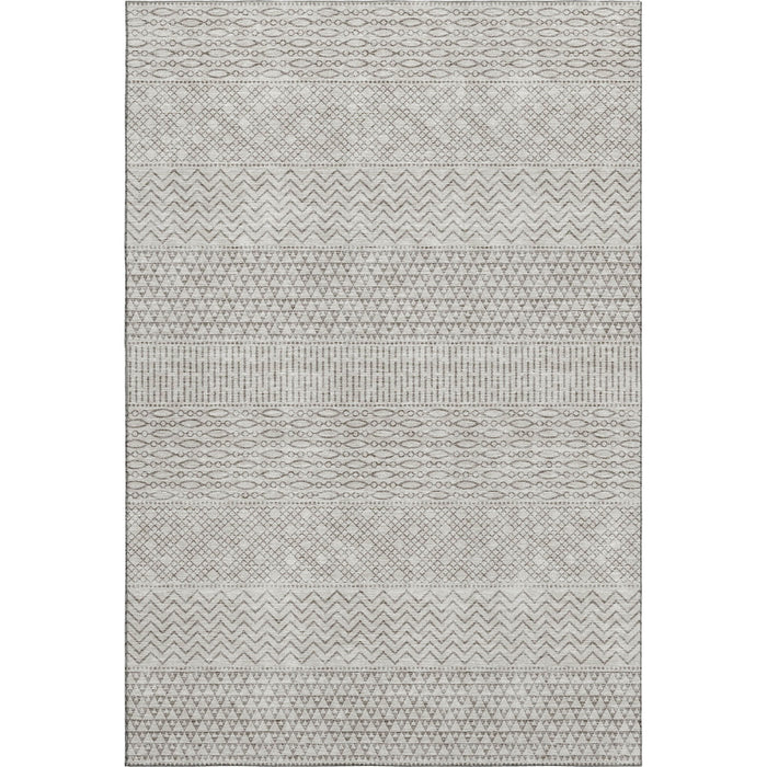 10' X 14' Striped Washable Area Rug With UV Protection (674760) - Beige / Ivory
