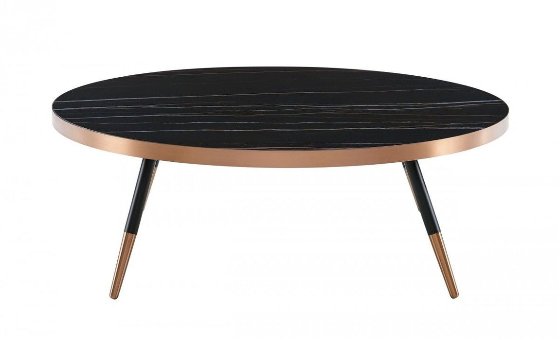 Modern Large Ceramic Coffee Table - Black And Gold