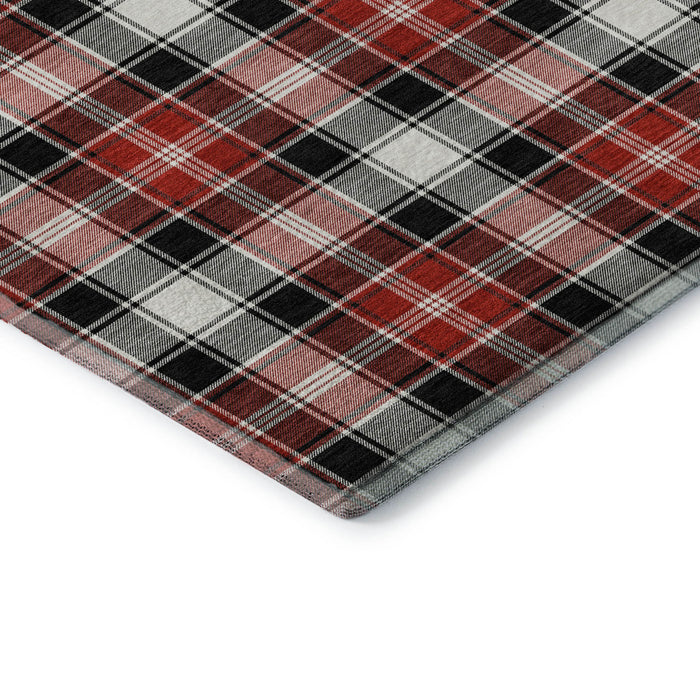 10' X 14' Abstract Geometric Washable Area Rug With UV Protection (701876) - Black / Red / White