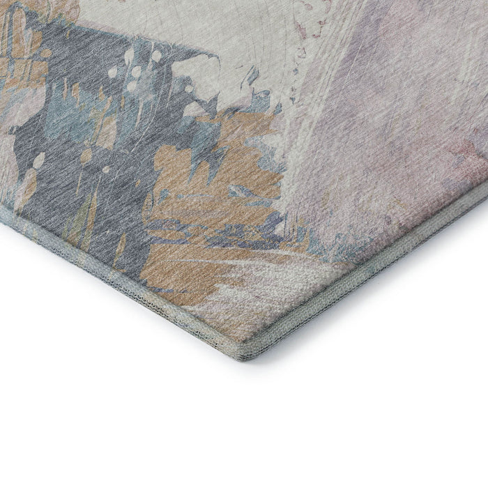 10' X 14' Abstract Washable Area Rug With UV Protection (694140) - Pink / Ivory / Beige