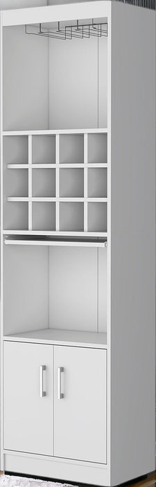 71" Wood Bar Cabinet With Two Doors - White