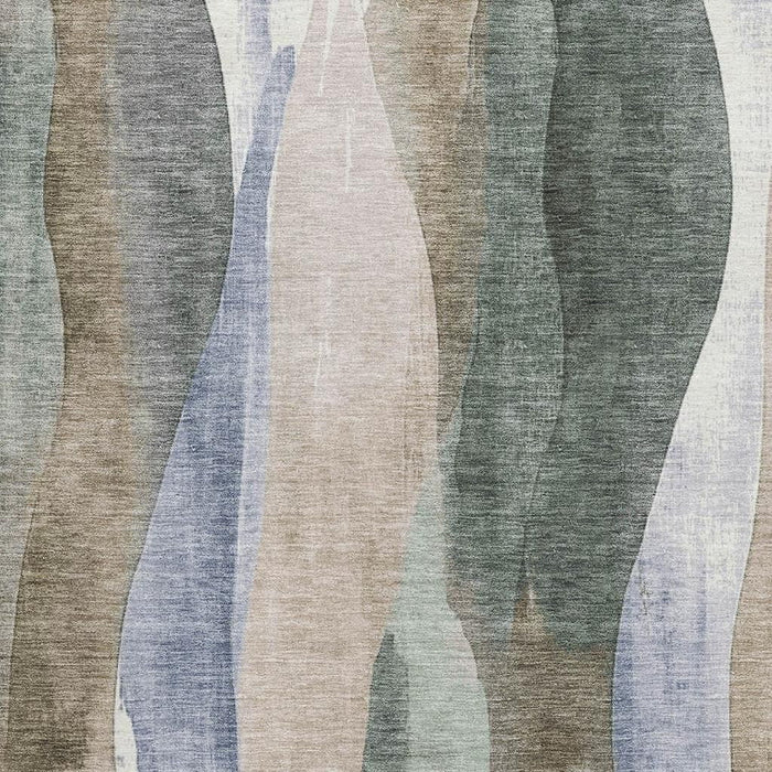 10' X 14' Abstract Washable Area Rug With UV Protection (710262) - Beige / Blue / Ivory