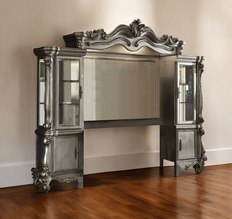 Solid Wood Floating Mount Entertainment Center - Platinum