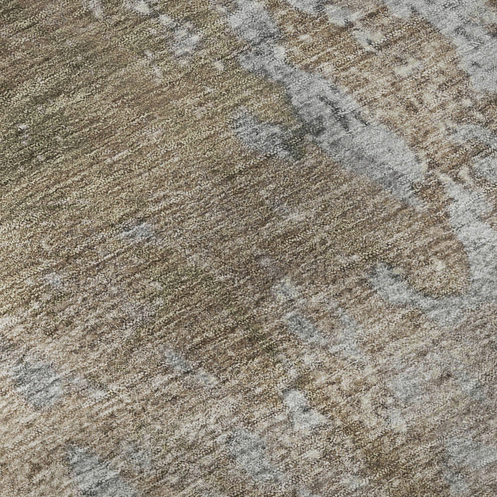 10' X 14' Abstract Washable Area Rug With UV Protection (701485) - Taupe / Beige
