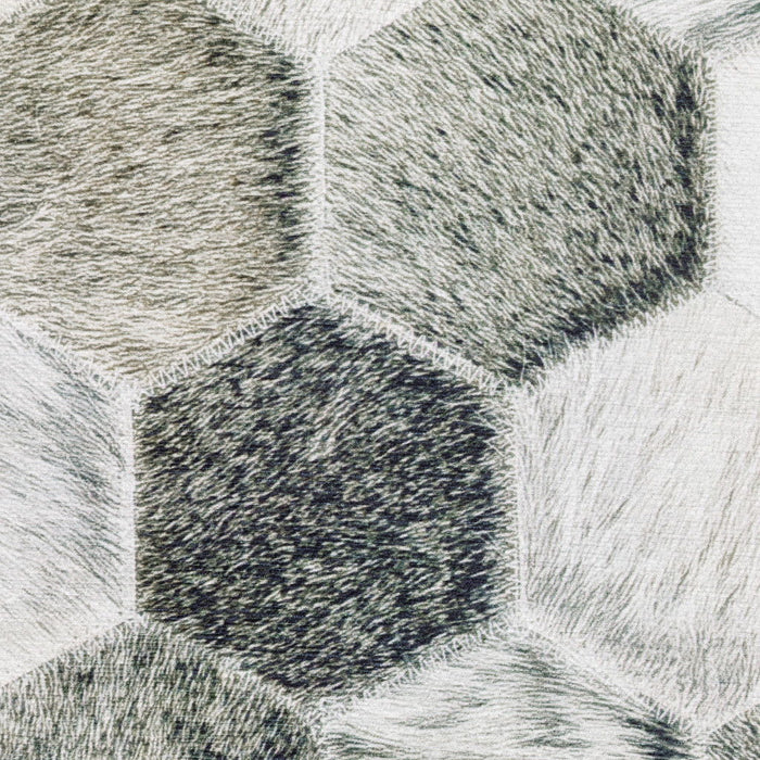 9' x 12' Geometric Power Loom Stain Resistant Area Rug - Gray Charcoal Brown Tan And Ivory