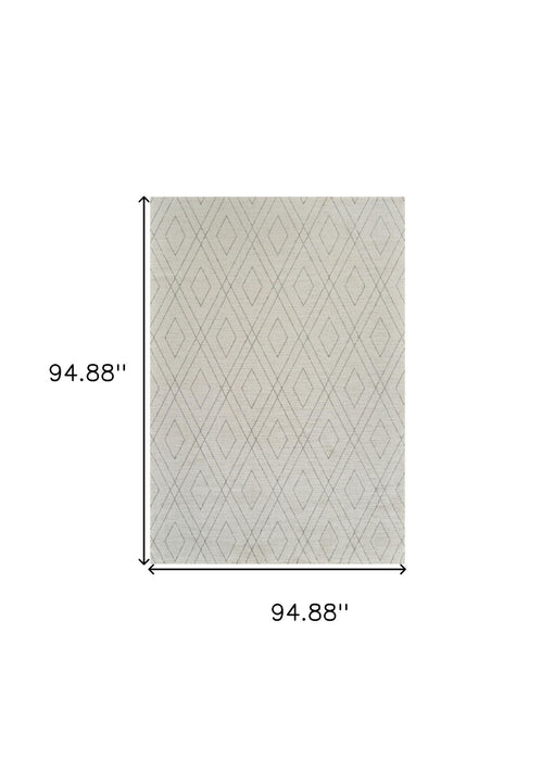 8' x 11' Abstract Non Skid Area Rug - Beige And Gray