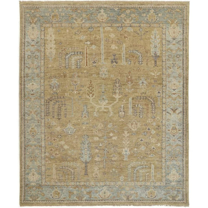 12' X 15' Wool Floral Hand Knotted Area Rug (512610) - Blue / Gray / Brown
