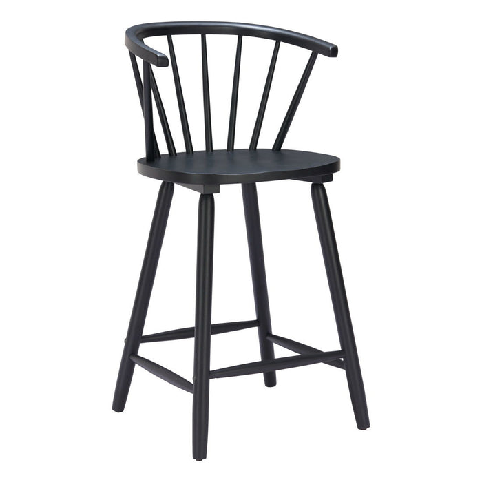 Low Back Bar Chairs Wood (Set of 2) - Black