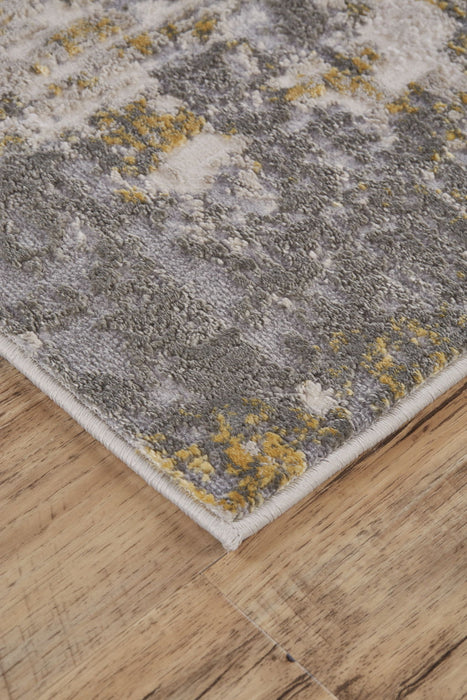 7' x 10' Abstract Area Rug - Gray And Gold