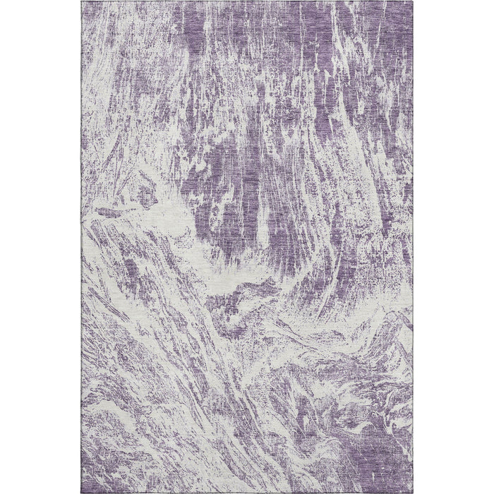 10' X 14' Abstract Washable Area Rug With UV Protection (676794) - Purple / Ivory
