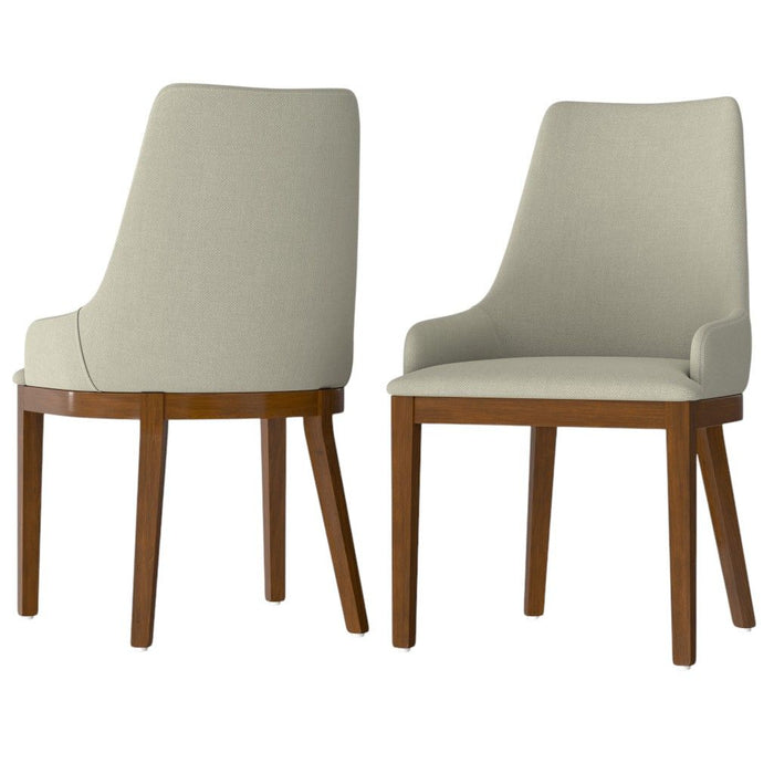 Wood Dining Parsons Chairs (Set of 2) - Natural / Walnut
