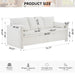 Giga modern ivory white 3-seater sofa with plush chenille fabric, deep seat cushions, perfect for living room or family space