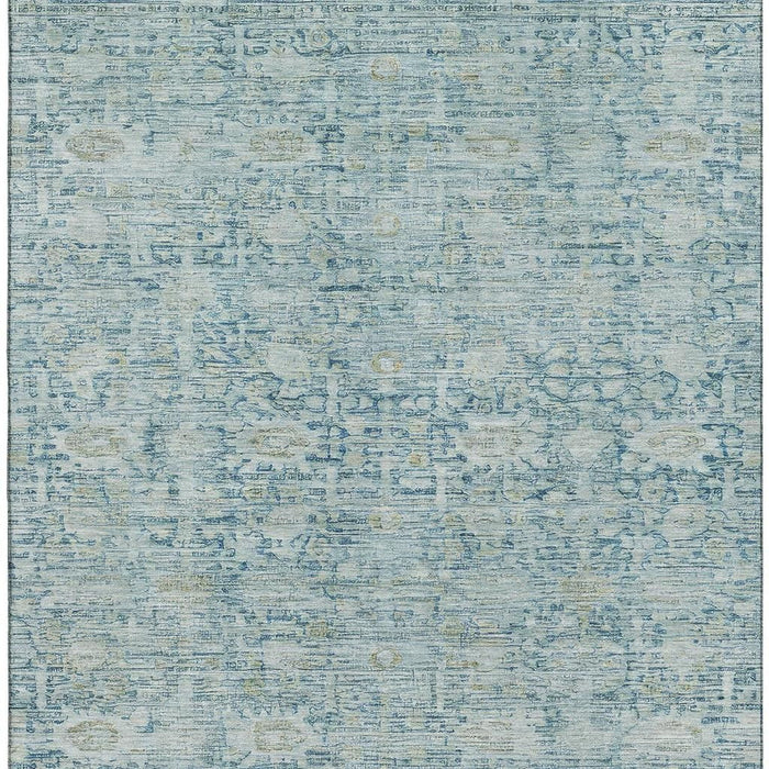 10' X 14' Oriental Washable Area Rug With UV Protection (700973) - Blue / Ivory