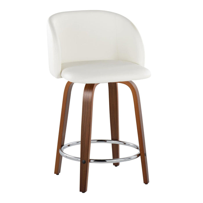 Fran - 34" Fixed-Height Counter Stool (Set of 2) - Walnut Wood