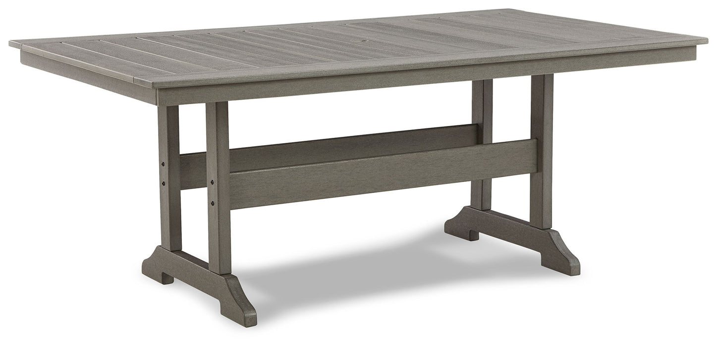 Visola - RECT Dining Table w/Umb OPT - Gray