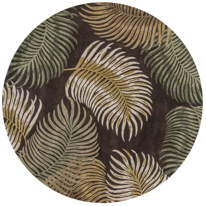 7' Round Wool Area Rug - Espresso