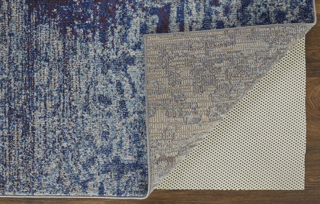 10' x 14' Abstract Power Loom Stain Resistant Area Rug - Blue Purple And Ivory
