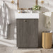 Giga bathroom vanity with sink, freestanding wood grain cabinet featuring storage drawers for modern bathroom decor