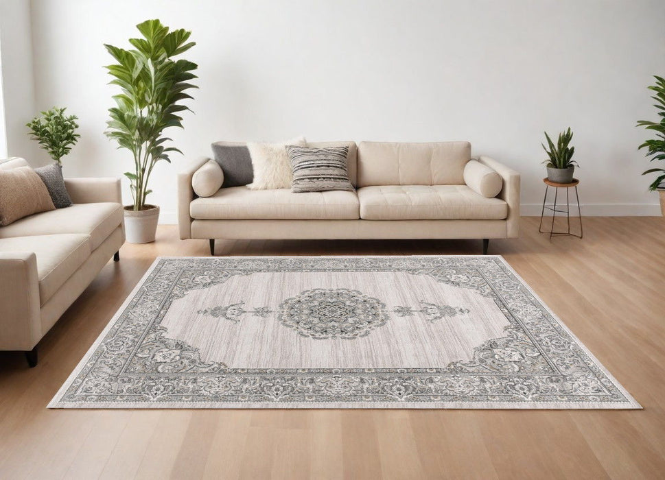 8' x 11' Oriental Area Rug - Cream