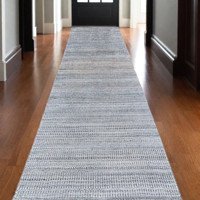 10' Ombre Hand Woven Runner Rug - Gray And Purple