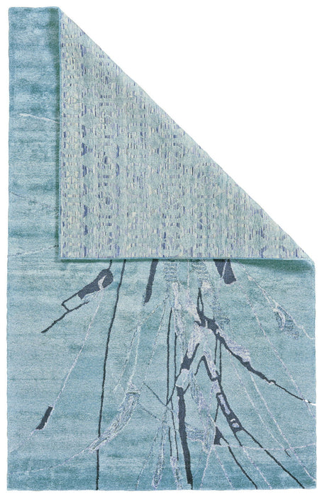 8' x 11' Abstract Hand Tufted Area Rug - Blue And Gray