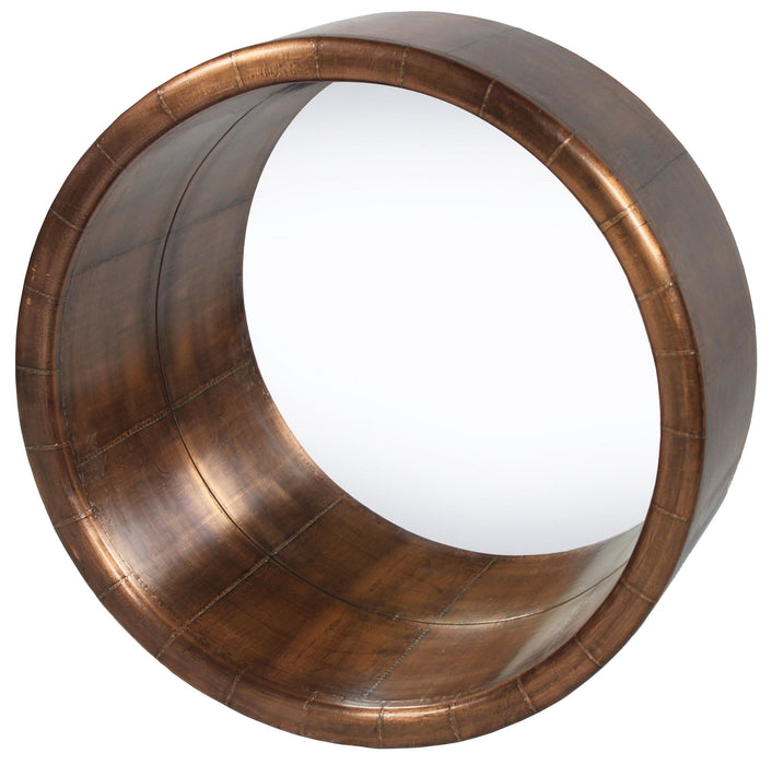 21" Copper Round Metal Framed Accent Mirror - Bronze