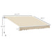 Giga Outsunny 12x8 ft cream white retractable patio awning with aluminum frame and water-resistant fabric, sun shade shelter.