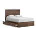 Janfyn Panel Storage Bed by Signature Design Ashley, showcasing a modern wooden bed with built-in storage drawers and panel headboard.