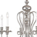 HomeRoots 24-inch six-light metal chandelier with shades, dimmable lighting and nickel finish, showcasing modern design and elegant illumination.