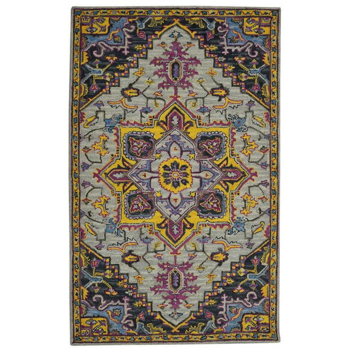 8' X 10' Wool Medallion Hand Tufted Area Rug - Gray