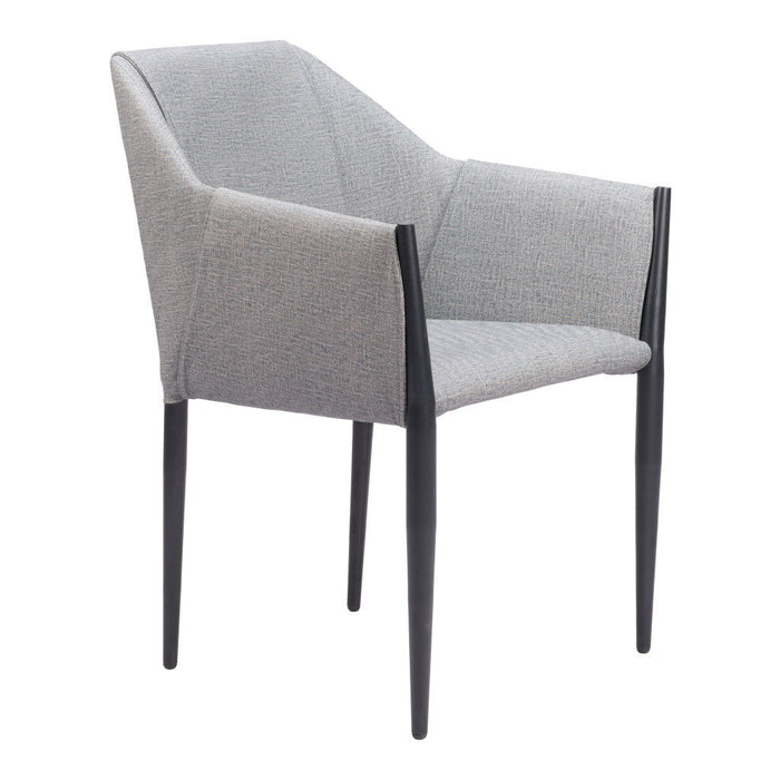 Faux Leather Dining Arm Chairs (Set of 2) - Gray
