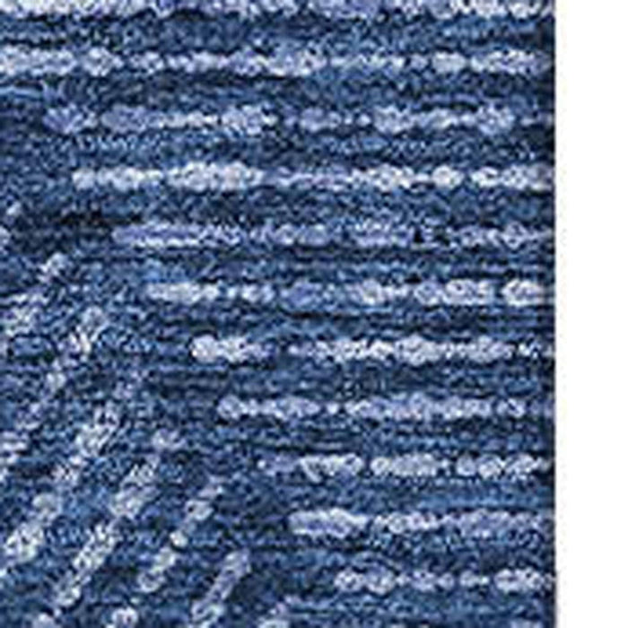 8' X 10' Geometric Washable Area Rug With UV Protection - Navy Blue And Ivory
