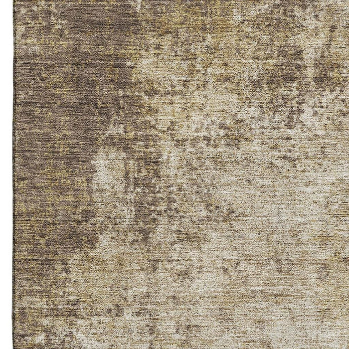 10' X 14' Abstract Washable Area Rug With UV Protection (674838) - Brown / Beige
