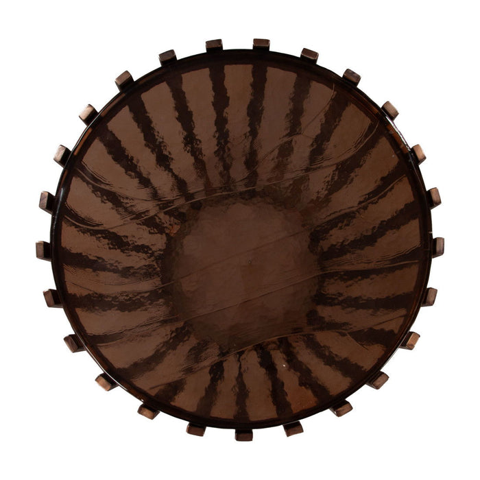 22" Iron Pedestal End Table - Bronze