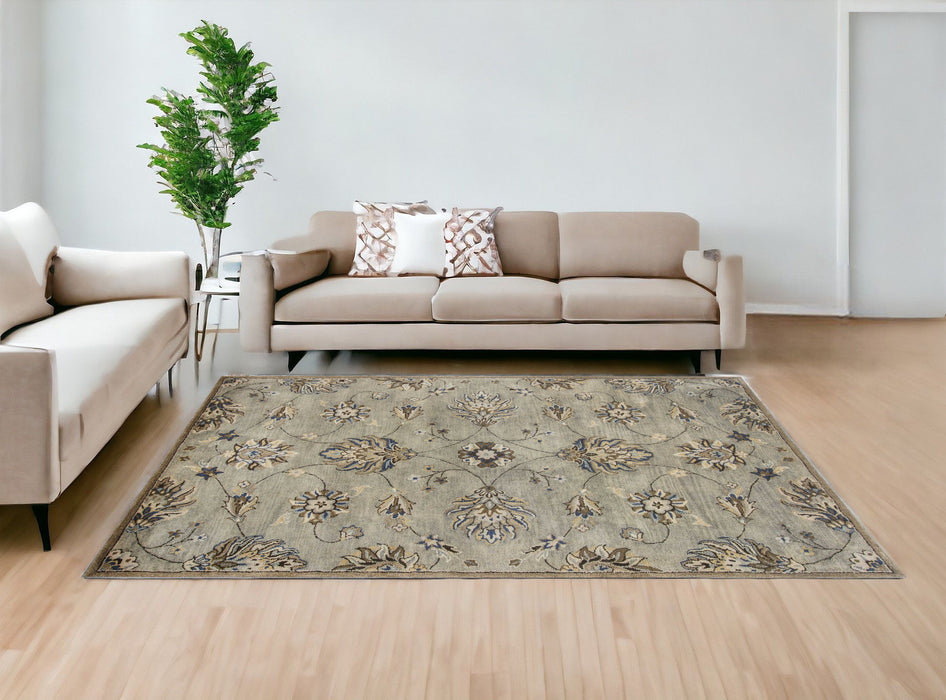 8' x 10' 6 Wool Area Rug - Gray