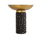 TOV Furniture Blaze glass and brass side table with a light brown finish, showcasing a modern, stylish design for living spaces.