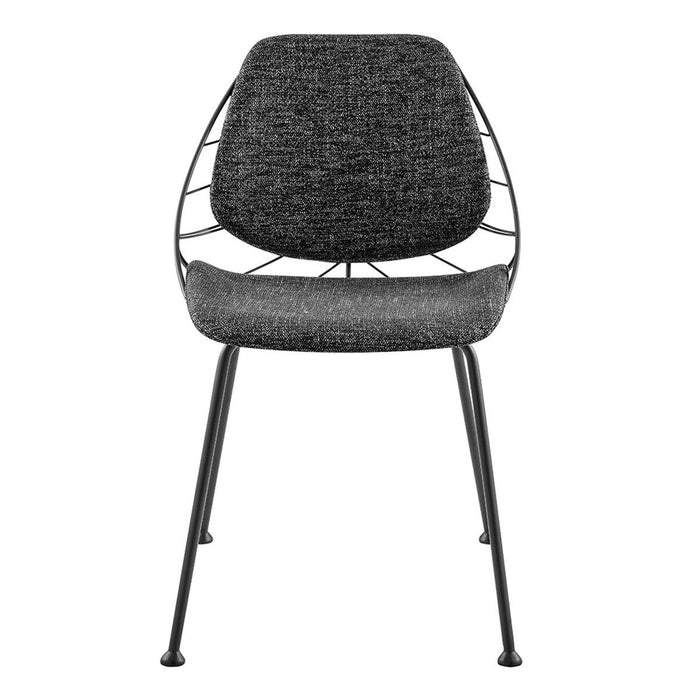 Upholstered Fabric Dining Chairs (Set of 2) - Black