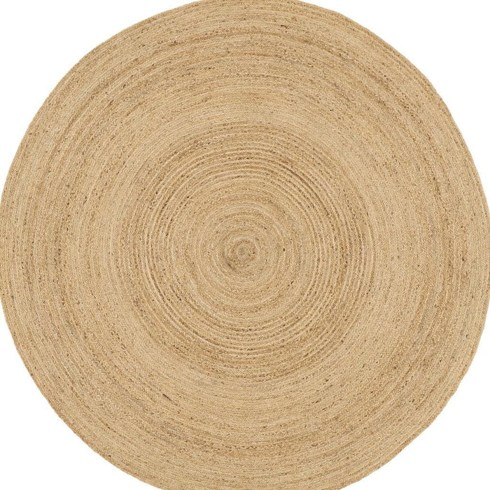 6' Jute Flatweave Handmade Round Rug (545459) - Natural