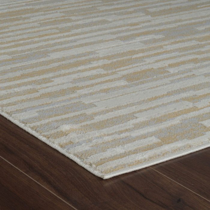 8' x 11' Modern Abstract Distressed Area Rug - Beige And Light Brown