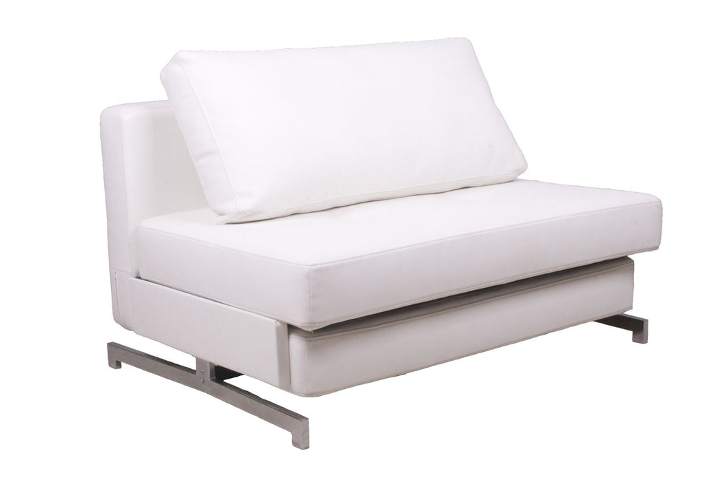 J & M Furniture Premium Sofa Bed K43-1 in Black and White Leatherette
