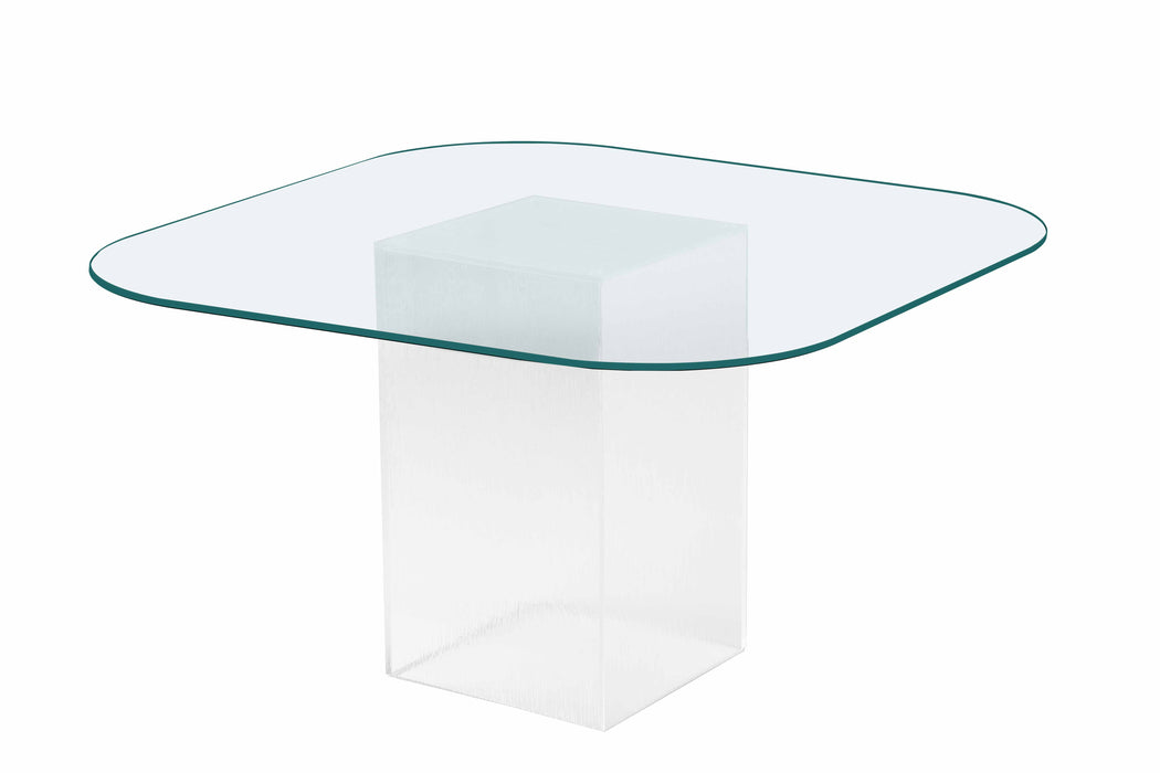 Chintaly VALERIE Contemporary Dining Table w/ Surfboard Glass Top